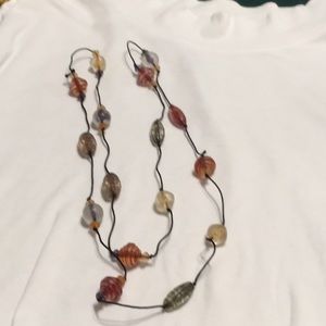 BLACK CORD NECKLACE WITH VARIOUS STONES.  🌟